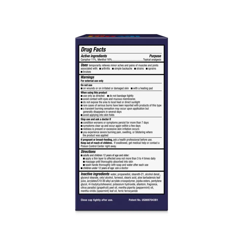 Packaging of Icy Hot® PRO Cream and product benefit statements.