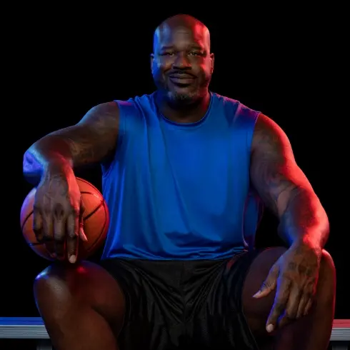 Shaquille O'Neil standing in one of the Icy Hot Comebaq Courts.