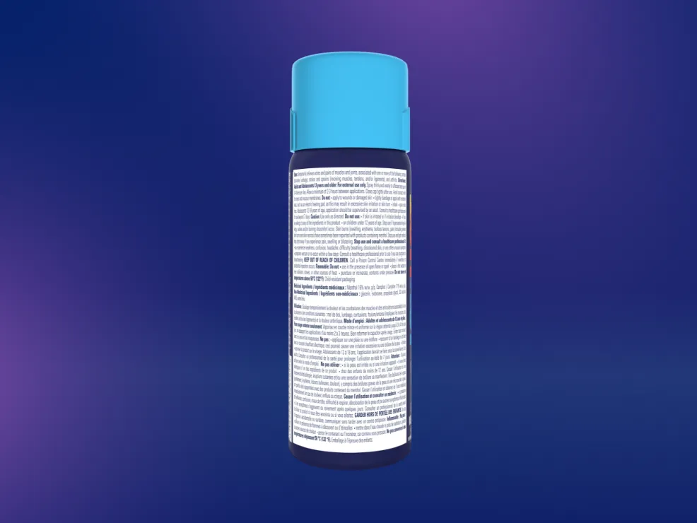 Icy Hot® PRO Dry Spray: front and back of can