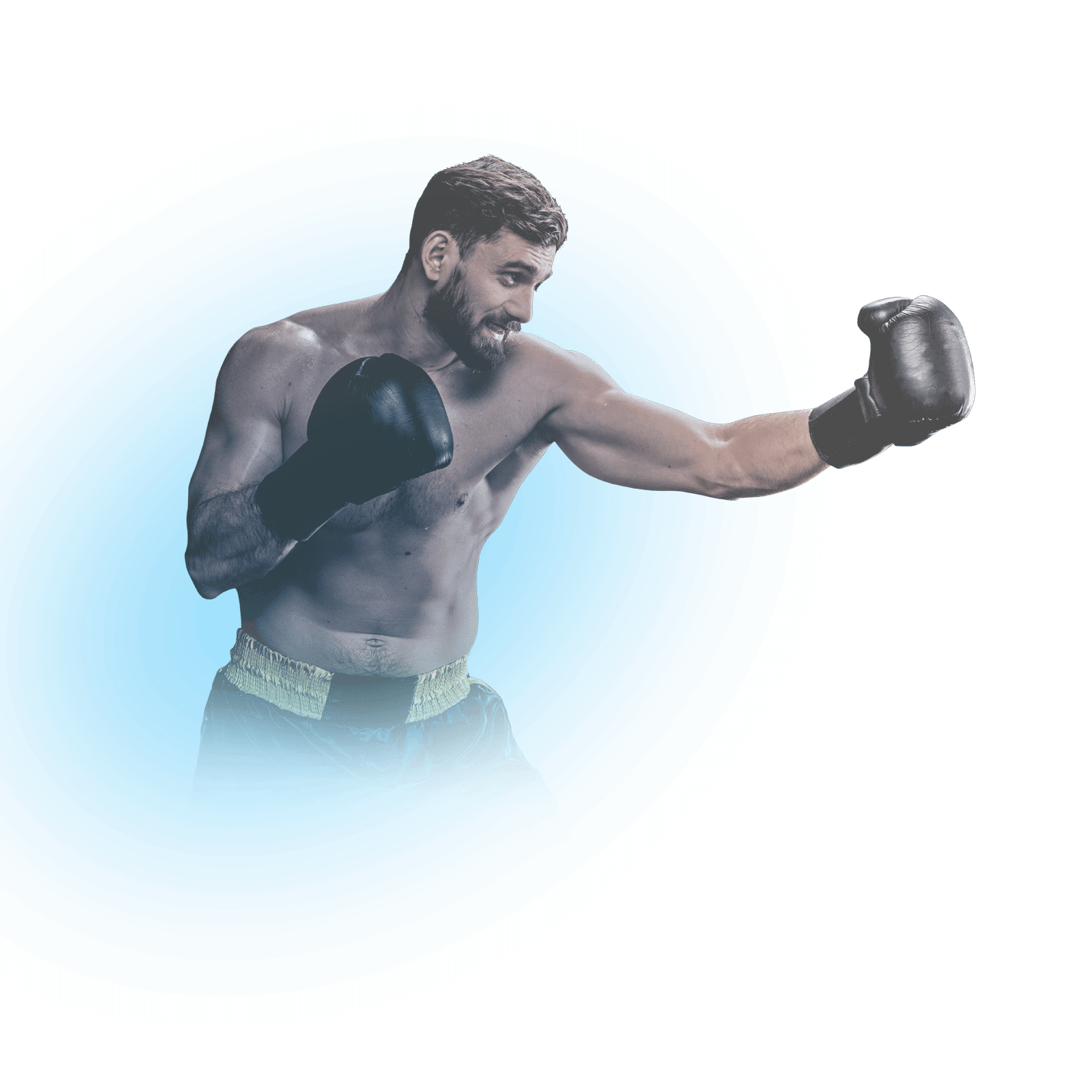 Un boxeur fait la démonstration d'un coup de poing de la main gauche.